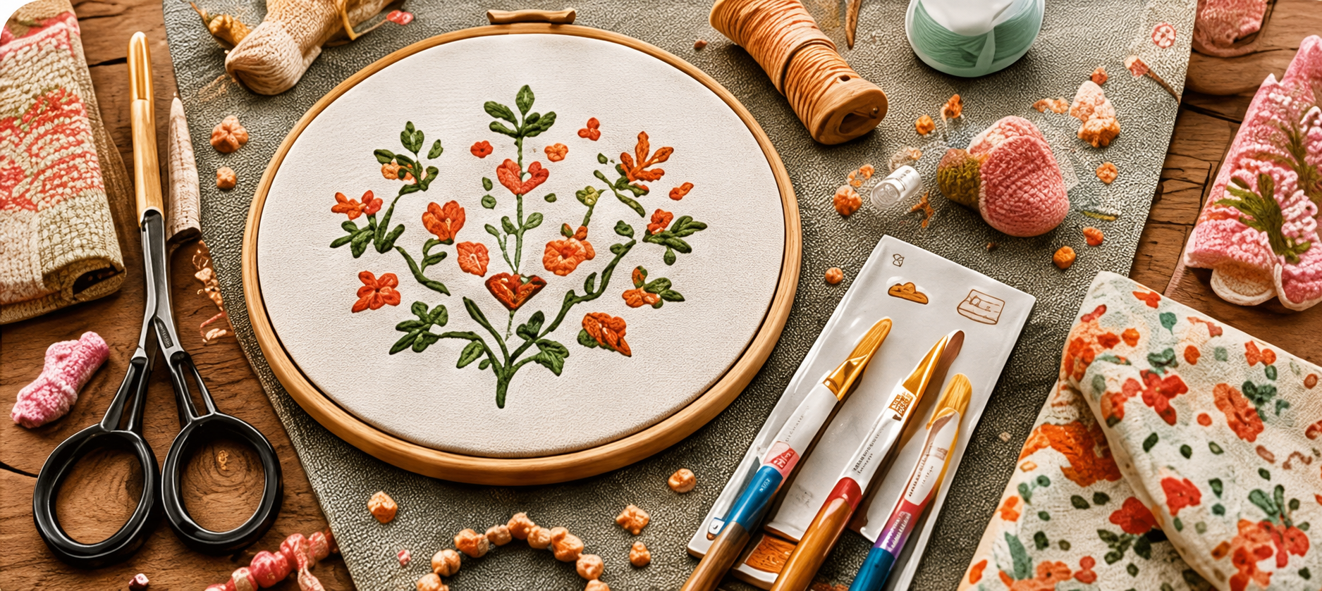 Matériel de loisirs créatifs, broderie, perles et peinture
