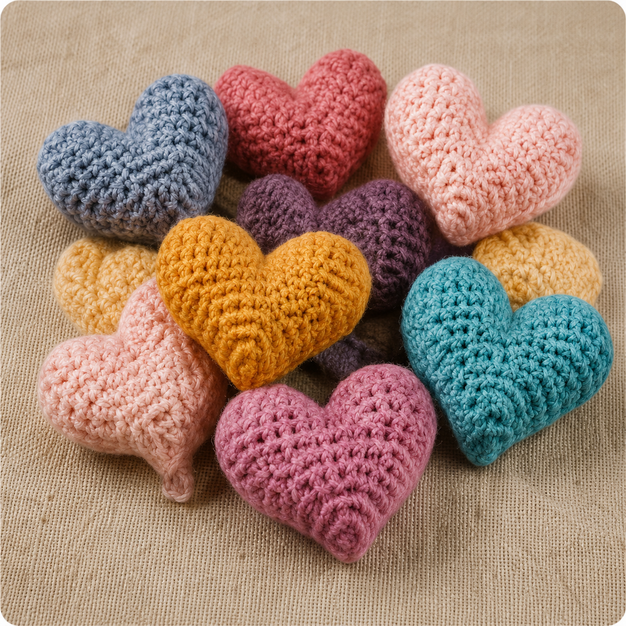 Cœurs au crochet