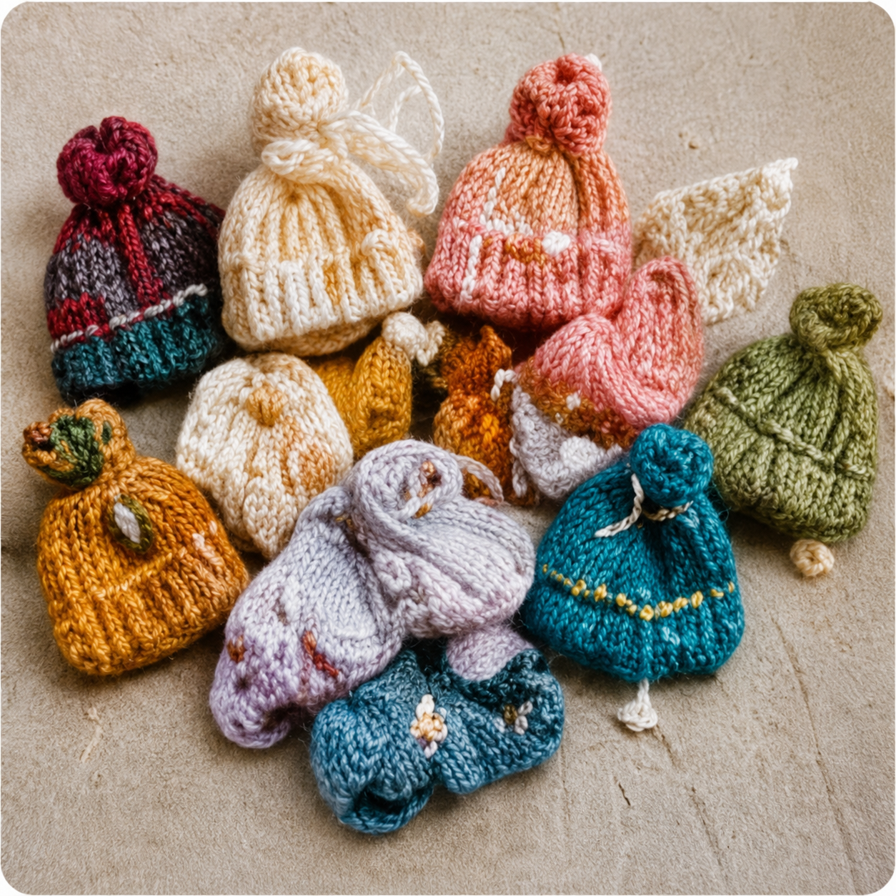 Petits bonnets tricotés