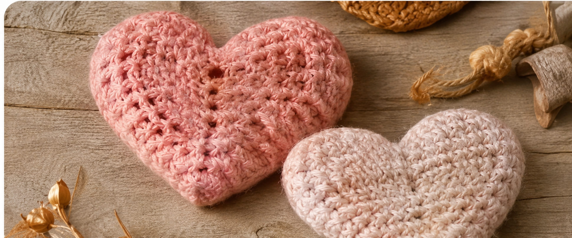 Petits cœurs crochetés.